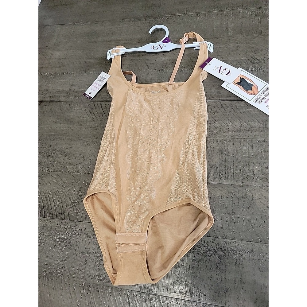 Gloria Vanderbilt Ladies Shaping Bodysuit Medium Control SZ-S Seamless Jacquard